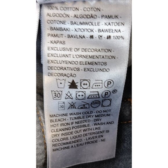 Levi Dark Wash 501 Distressed Button Fly 27x26 - Picture 6 of 12